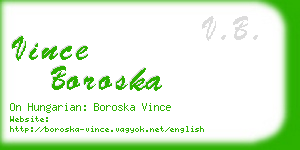 vince boroska business card